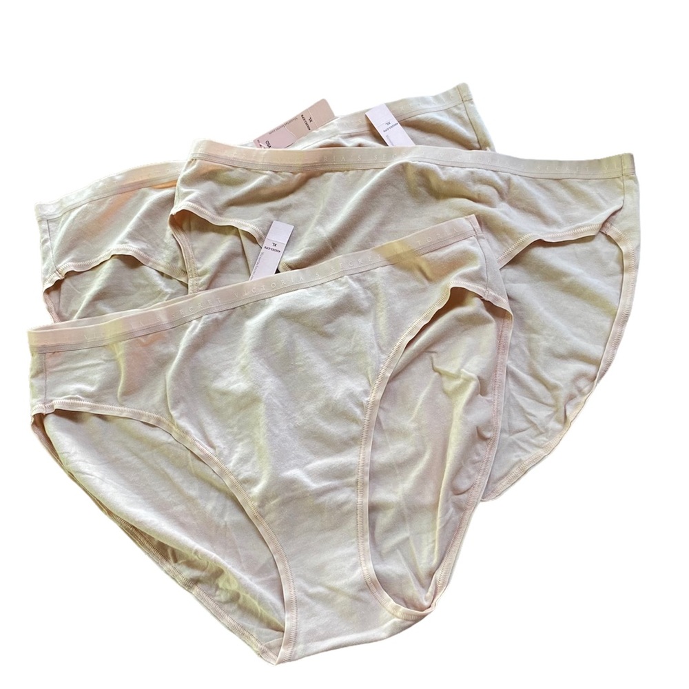VS high leg brief panty size XL lot of 3 NEW beige tan nude panties